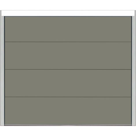 Spadone – Porte de garage sectionnelle motorisée 240 x 200 cm – Isolation 40 mm – Moteur ONE 600 avec 2 télécommandes – Gris Quartz RAL 7039 – Polygrain
