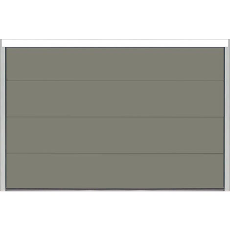 Porte de garage sectionnelle Gris Quartz 7039 motorisée l.300 x H.200 cm x Ep.40 mm Polygrain