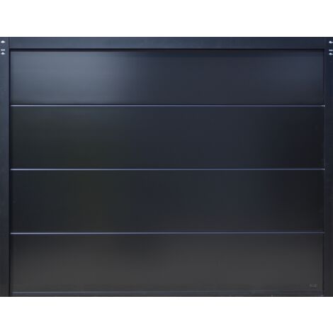 Spadone – Porte de garage sectionnelle motorisée 240 x 200 cm – Panneaux sandwich 40 mm en acier pré-laqué Noir RAL 9005 – Moteur ONE avec 2 télécommandes
