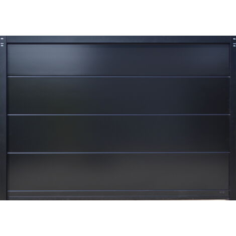 Porte de garage sectionnelle motorisée Noir 9005 l.300 x H.212,5 cm x Ep.40 mm