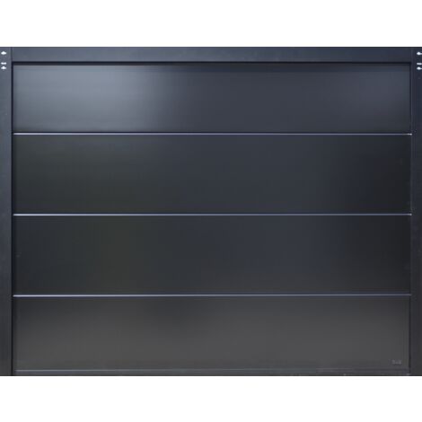 Porte de garage sectionnelle motorisée Noir 2100 l.250 x H.200 cm x Ep.40 mm