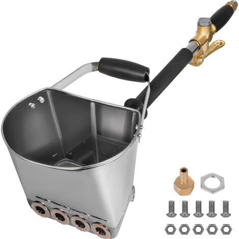 VEVOR Putzwerfer 4 Jet, 4,6 lb Berufswand Mörser Sprüher, Sprühpistole 35 x 20 x 25 cm, Silber Stuck-Sprühpistole 2,1 kg, für Wände Decken Zement Mörtel Sprühmaschine
