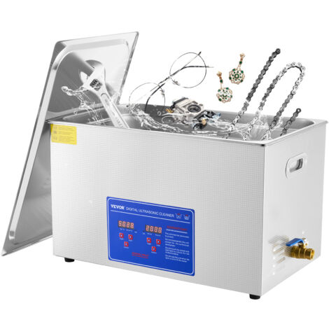 VEVOR 30L 100A Ultraschallreinigungsgerät Mit Heizung 600W Ultraschallreiniger aus Edelstahl Ultraschallbad Ultraschall Reinigungsgerät für Brillen Schmuck Zahnprothesen Münzen usw. (30L)
