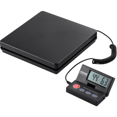 VEVOR Plattformwaage 10g-50kg Paketwaage 2g Genauigkeit Digitalwaage kg/lbs/lbs:oz/g Zählwaage 250x250x43mm ABS-Gehäuse Tara-/Hold-Funktionen AC/DC-Netzteil Industriewaage Briefwaage Waage