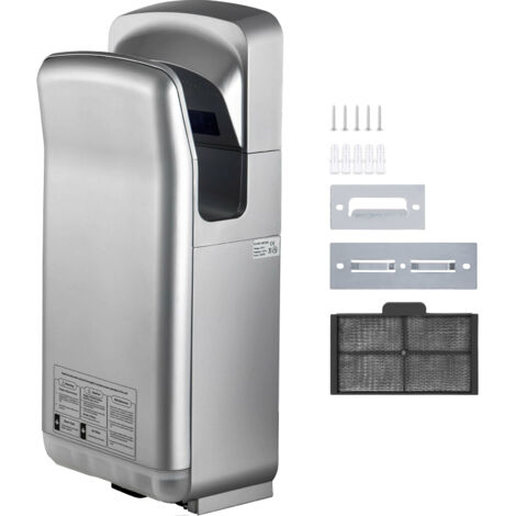 Mophorn Jet-Händetrockner, 2000W, 220V, Premium-Elektro-Händetrockner für den gewerblichen Einsatz, Hochgeschwindigkeits-Infrarot-Automatik, Wandmontage, ABS mit HEPA-Filterung, Silber