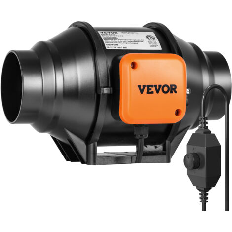 VEVOR Inline-Rohrventilator, 304 mm, Rauchabzug, 200 CFM mit variablem Drehzahlregler, leiser Abluftventilator mit AC-Motor für Kühlverstärker, Wachstumszelte, Hydrokultur