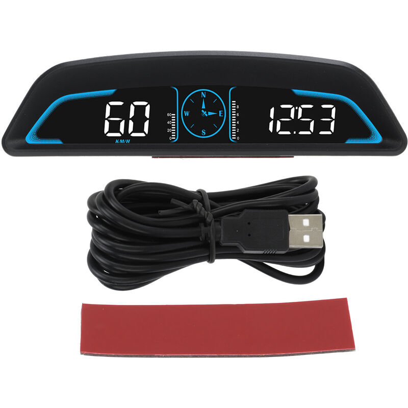 Compteur de vitesse numérique Compteur de vitesse de voiture Écran LED HUD  intelligent Alarme de vitesse haute définition Compteur de vitesse GPS