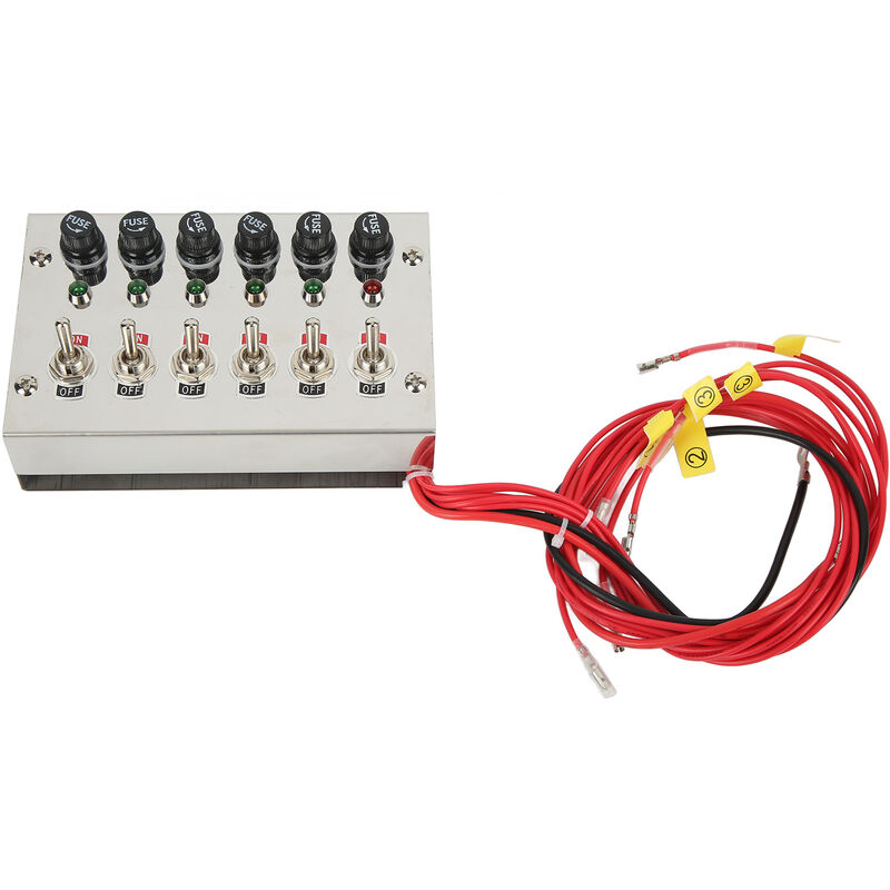 Panneau Interrupteur 5 Gangs 12-24V - LED Bleu - Étanche Pour Bateau
