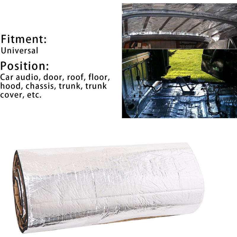 Isolation phonique thermique en feuille d'aluminium en coton, panneaux  acoustiques insonorisants en mousse pour tuyaux, machines, murs et portes,  1 m