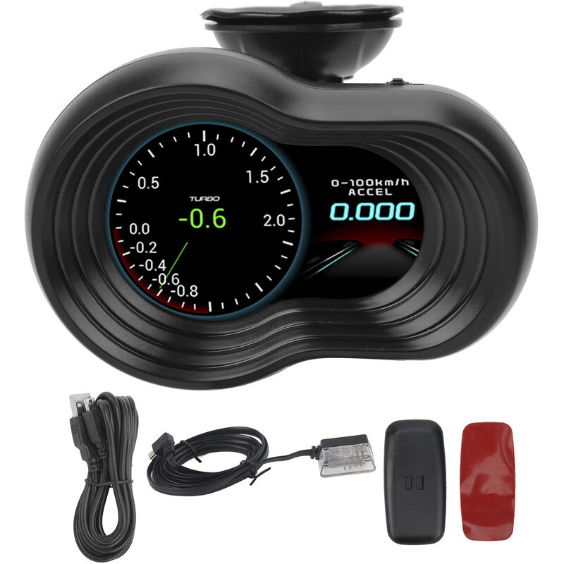 C1 HD écran LCD couleur voiture HUD affichage tête haute OBD2 + GPS  affichage tête noir