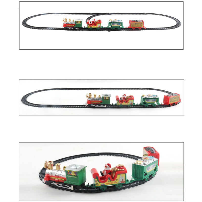Jeffergarden Ensemble de Train électrique de Noël pour Enfants, Train du  Père Noël à Piles, Circonférence de la Piste 216 Cm, Décorer l'arbre de  Noël, Facile à Assembler (1)