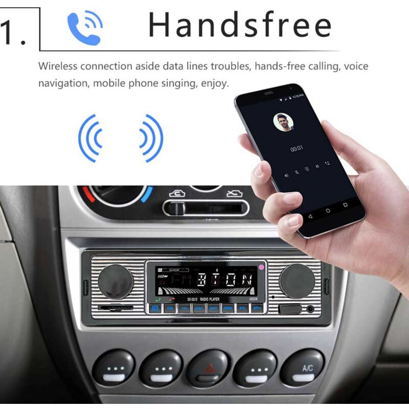 Jeffergarden Autoradio lecteur MP3 Bluetooth FM télécommande 4