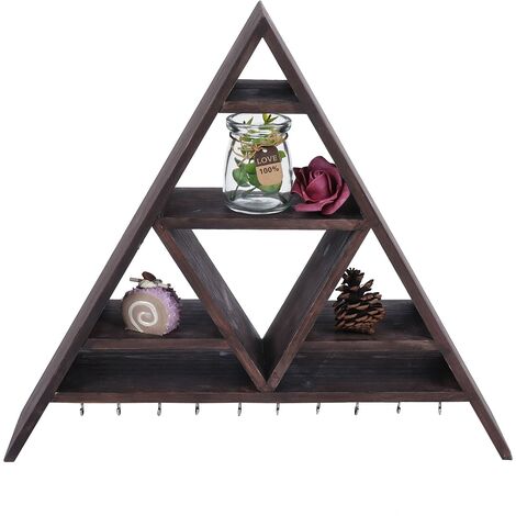 GARRYFIZH Étagère de rangement triangulaire murale, présentoir en cristal, décoration pour la maison ou le bureau (1/5)