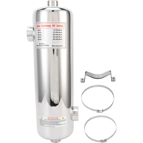 Chauffage Piscine 60 KW En Acier Inoxydable - Échangeur Thermique SS304 Sans électricité, Pour Eau Salée Et Chlore