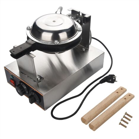 GARRYFIZH Gaufrier à bulles aux œufs, appareil à gâteaux en acier inoxydable avec poignée en bois massif résistant à la chaleur, four à œufs avec 2 et 4 vis pour la cuisine domestique (1/5)