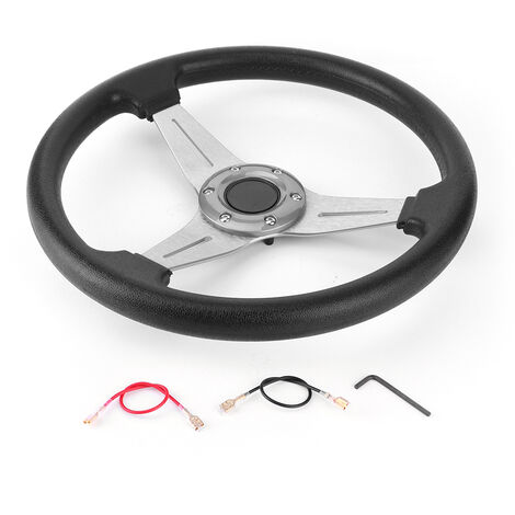 Jeffergarden 350mm / 14in Racing Car Drifting Volant Remplacement Universel Modifié AccessoireArgent (1/5)