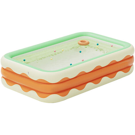 Jeffergarden Piscine gonflable, piscine gonflable 3 couches en PVC, piscine gonflable pour bébé, orange, 4,3 pieds (1/5)