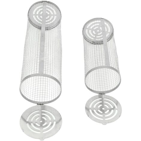 Jeffergarden 2 PCS BBQ Net Tube En Acier Inoxydable Barbecue Grill Panier Roulant Barbecue Cage pour Légumes Fruits De Mer (1/5)