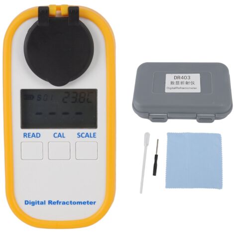 Jeffergarden Réfractomètre Numérique Portable 0-90% Haute Précision Testeur Numérique BRIX avec Grand écran LCD Réfractomètre de Concentration de café étanche pour Sucre, Bière, Vin, Fruits