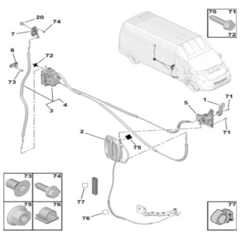 Jeffergarden Poign E De Porte Coulissante Avec Des C Bles Remplacement Pour Citroen