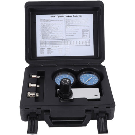 Jeffergarden Kit de détecteur de testeur de fuite de cylindre professionnel double jauge avec outil de Diagnostic de moteur d'adaptateur 3 pièces (1/5)