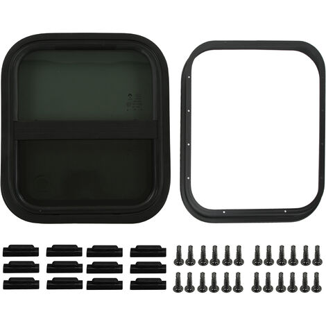 Jeffergarden – Fenêtre coulissante pour camping-car 440x390mm – Verre trempé teinté étanche – Cadre en aluminium robuste – Installation horizontale/verticale