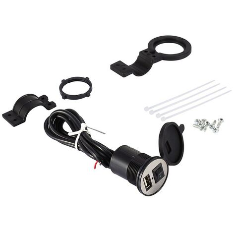 Jeffergarden Chargeur d'alimentation de téléphone portable de moto USB Prise de port étanche 12V