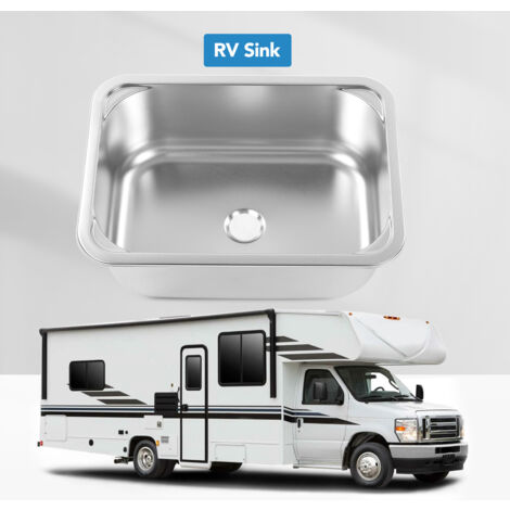 Dilwe Évier de camping-car 336x336x125mm RV Évier 304 Acier Inoxydable