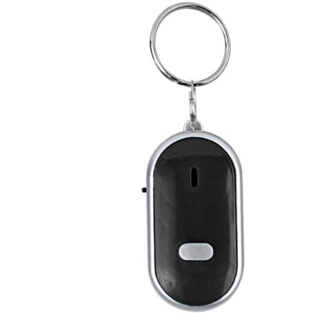 Jeffergarden Porte Clé Siffleur, Localisateur de Clés, Commande vocale Anti-Perte de l'appareil Sound Keychain Locator Finder avec lumière(Noir)