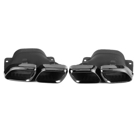 Jeffergarden Embouts d'échappement Quad pour MercedesAMG C63/S W205 S205 C205 A205 PreFacelift 20152018 (Chrome noir)