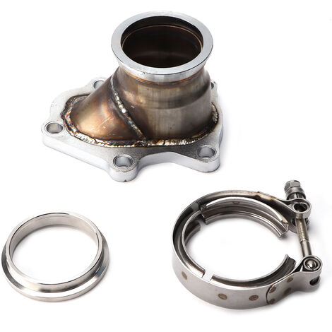 Jeffergarden Voiture 5 boulons tuyau de descente bride à 2.5in V bande Conversion adaptateur remplacement pour TD04 Turbo chargeur 14412AA451 (1/5)