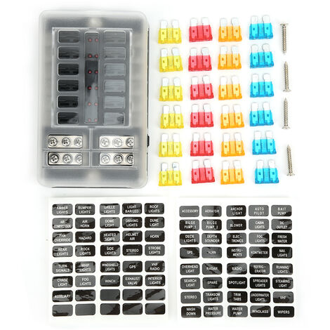 Bloc Terminal Fusible 5/16" - Protection Circuit Batterie - Pour Camion, Bateau, Voiture - Fusible Non Inclus