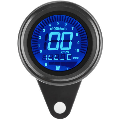 Jeffergarden Compteur multifonctionnel de moto tachymètre odomètre jauge de carburant compteur de vitesse 12V universel (noir) (1/5)