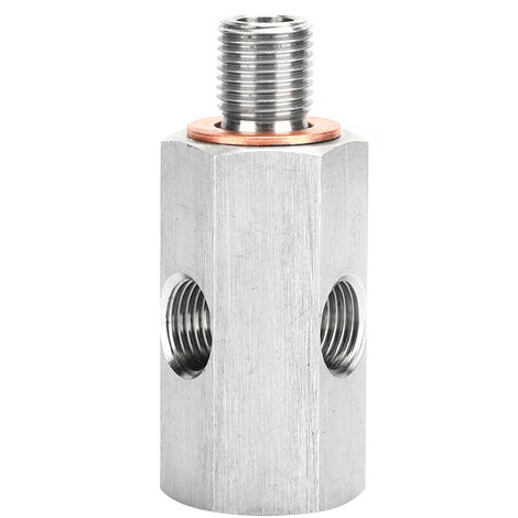 Jeffergarden Té de capteur de pression d'huile 1/8in NPT à M10 10x1.0 adaptateur mle jauge de ligne d'alimentation d'alimentation Turbo (1/5)