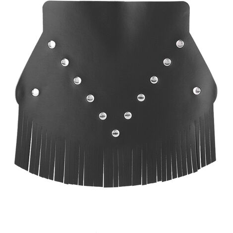 Jeffergarden Bavette de Garde-Boue de Moto, décoration de Couvercle de Garde-Boue arrière à Franges en Cuir Universel pour protéger Vos pneus(Noir) (1/5)