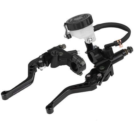 Jeffergarden Ensemble universel de leviers de réservoir de matre-cylindre d'embrayage de frein de moto 7/8 "(22mm) noir (1/5)