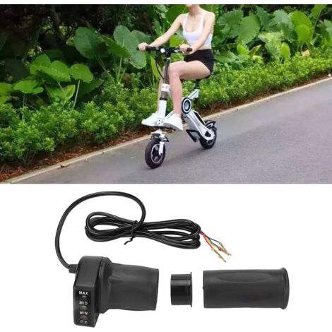 Poignée D’accélérateur Vélo électrique / Scooter – 36V-48V, Câble 1,7m, Noir ABS | Compatible Plupart Guidons, Contrôle De Vitesse Précis