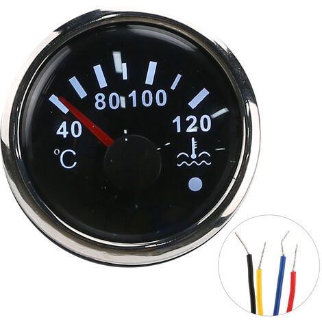 Jeffergarden Jauge de température d'eau de refroidissement 2 pouces 40120℃ Alarme intelligente IP67 tanche 12V/24V 0190ohm EU Sensor (1/5)