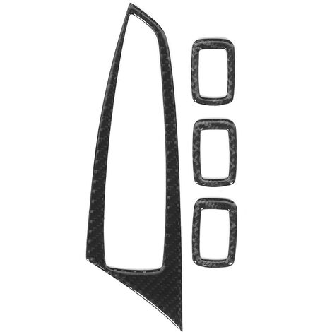 Jeffergarden Garnitures de bouton de commutateur de fenêtre, bouton de commutateur de lève-vitre couvercle d'habillage accoudoir de porte cadre de panneau de panneau de fibre de carbone style intérieu (1/5)