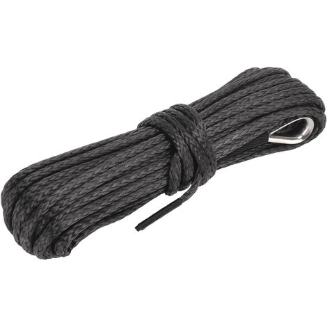 Jeffergarden Corde de treuil de remorque 15 m/50 pieds en nylon noir résistant à l'usure de remplacement pour camion SUV ATV UTV