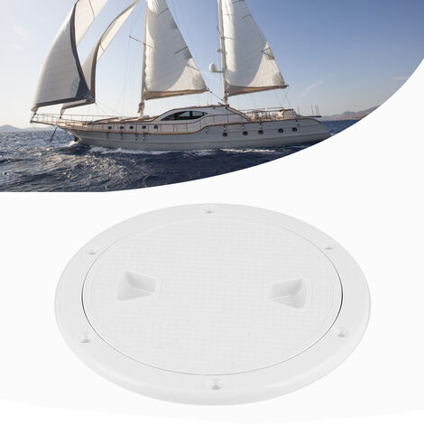 Plaque D'inspection De Pont Rond En Plastique ABS De 4/6/8 Pouces, Couvercle De Trappe, Plaque De Pont Antidérapante Pour Accessoires De Bateau De Yacht RV Marin Blanc