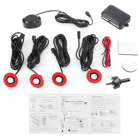 Jeffergarden Capteur de radar de secours intégré de voiture de 16,5mm avec kit auxiliaire de sonnerie audio (Blanc) (1/5)