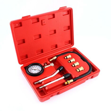 Kit Testeur De Compression Moteur - Manomètre Avec Adaptateurs - Pour Voiture, Moto, Tronçonneuse - Diagnostic De Cylindre