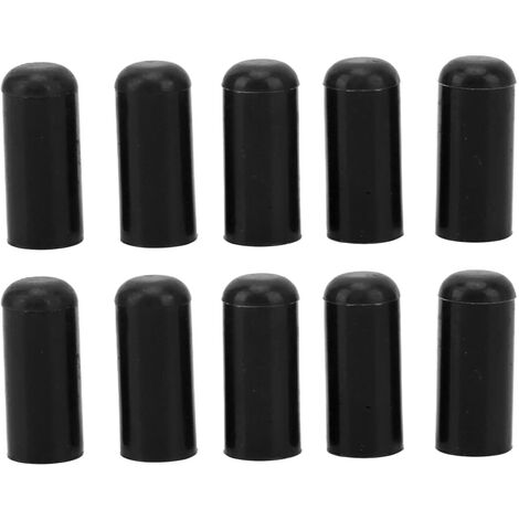 Jeffergarden Bouchon D'aspiration en Silicone, 10 Pièces d'extrémité de Tuyau D'aspiration Universel 4 Mm Résistant à la Chaleur Bouchon D'obturation en Silicone pour Ligne de Tuyau (le noir) (1/5)