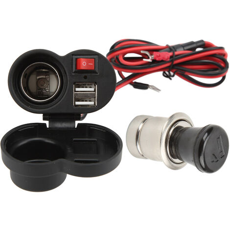 Jeffergarden Chargeur double USB étanche pour moto Prise allume-cigare multifonctionnelle DC1224V avec interrupteur pour VTT (1/5)