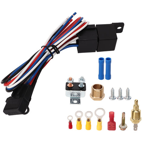 Kit Thermostat Ventilateur Voiture 12V - 21 Pièces, Réglable 0-120°C, Sonde Inox - Pour Camion, Installation Facile - 4