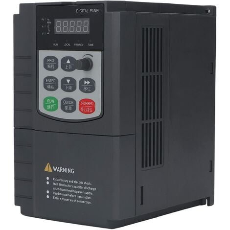 Jeffergarden Convertisseur de Fréquence VFD 220V Monophasé à 3 Phases 380V  Variateur de Fréquence 7.5KW pour le Contrôle de la Vitesse du Moteur