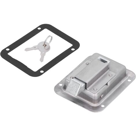 Jeffergarden Loquet de porte à palette en acier inoxydable 304, serrure de bote à outils, montage encastré avec 2 clés pour camions de pompiers de remorque de camping-car (1/5)