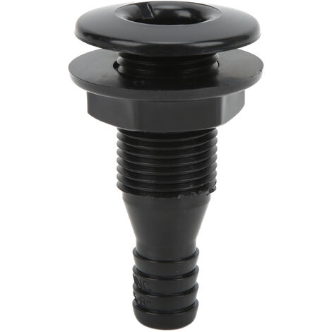 Jeffergarden 5/8in Thru Hull Fitting Straight ABS Impact Resistance Tuyau Connecteur Accessoire pour Bateaux MarinesBlack