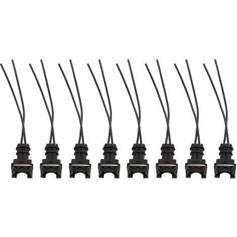 Jeffergarden Fiche de Câblage de Connecteur D'injecteur de Carburant, 8 Pièces de Connecteurs D'injecteur de Carburant Clips de Câblage Style D'épissure Coupé EV1 8 pour Bosch EV1